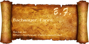 Bachmayer Fanni névjegykártya